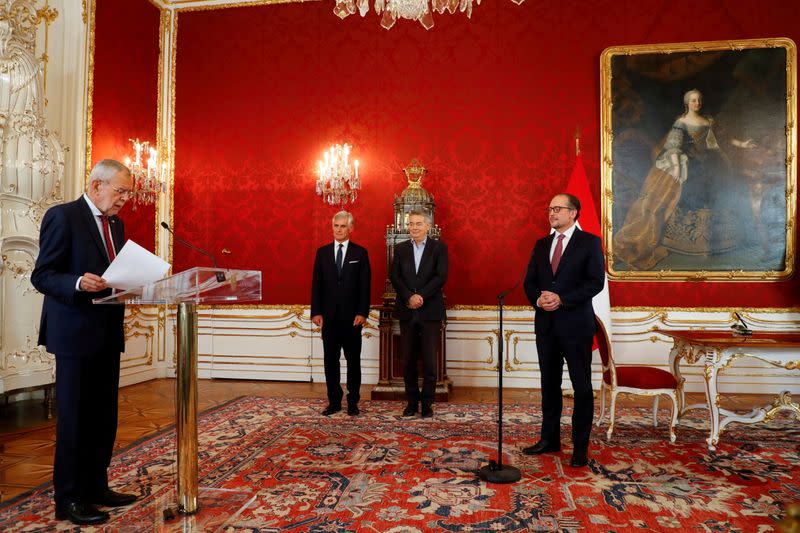 Swearing-in of Austria's new Chancellor Schallenberg