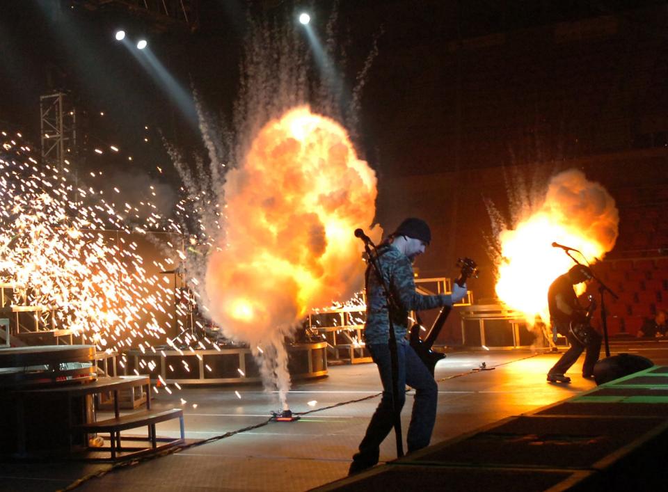 Alternative metal band Godsmack started off with some pyrotechnics for their 2007 show at the Kay Yeager Coliseum.