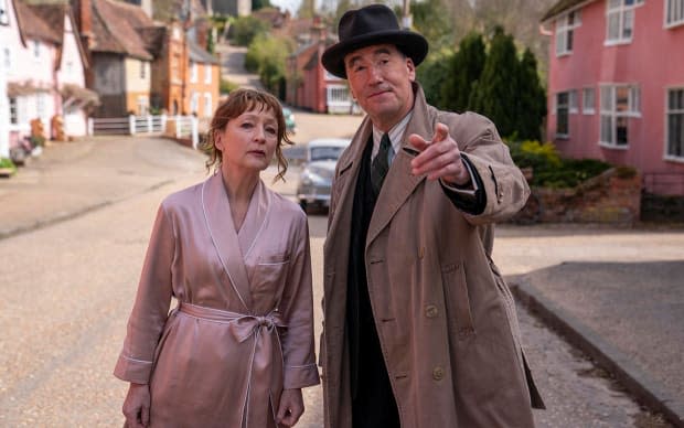 Lesley Manville (left) stars in the new 'Magpie Murders' series on Masterpiece.