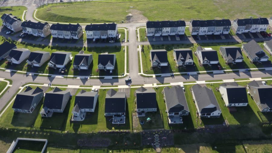 New Homes dot the landscape in Middlesex Township, Pa., on Thursday, Apr. 19, 2023. Long-term mortgage rates have mostly edged lower in recent weeks, welcome news for prospective homebuyers looking for some relief after years of soaring home values. (AP Photo/Gene J. Puskar)