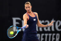 Tennis - Brisbane International - Women's Final - Pat Rafter Arena, Brisbane, Australia, January 6, 2019 Czech Republic's Karolina Pliskova in action during her match against Ukraine's Lesia Tsurenko REUTERS/Patrick Hamilton