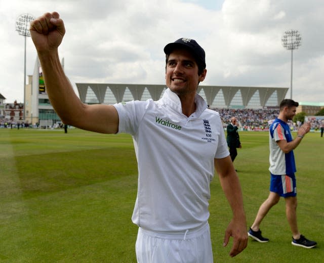 Alastair Cook celebrates