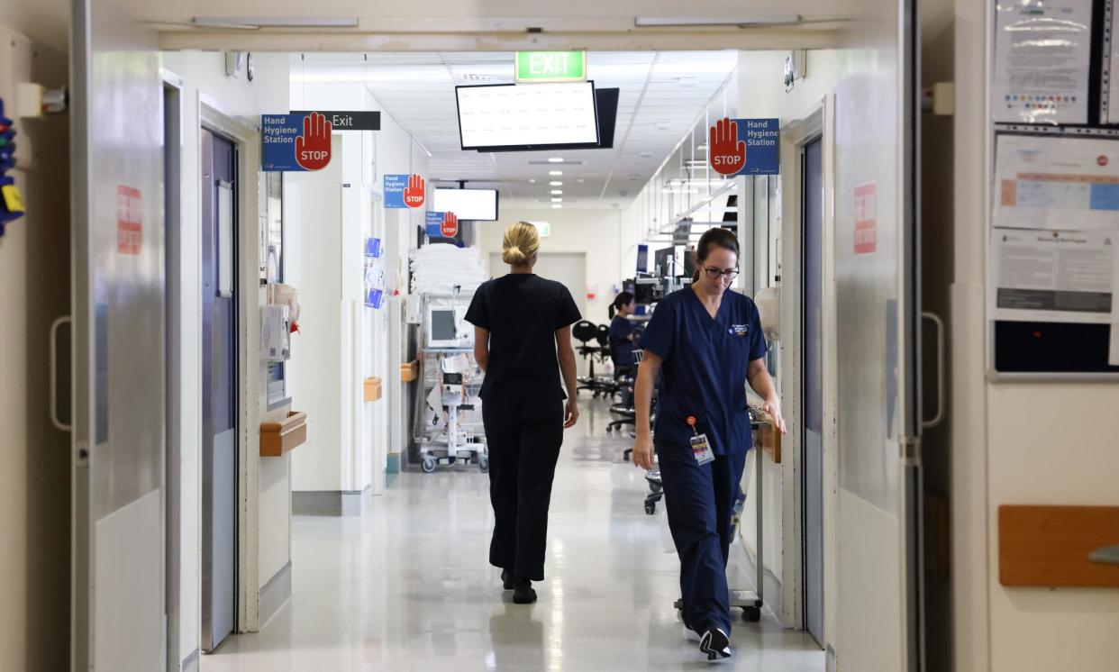 <span>Nurses working in a hospital ward. The government is establishing a practical payment for 68,000 university students and 5,000 vocational education and training students.</span><span>Photograph: Carly Earl/The Guardian</span>