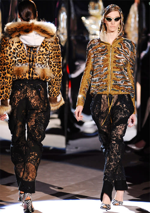 <b>LFW AW13: Tom Ford</b><br><br>We loved the combination of animal print and metallics. <br><br>©PA