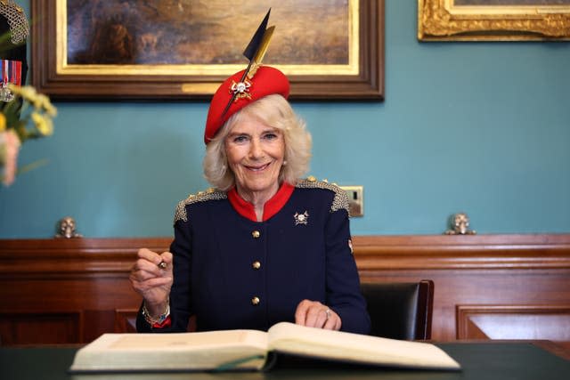 Queen Camilla visits the Royal Lancers regiment