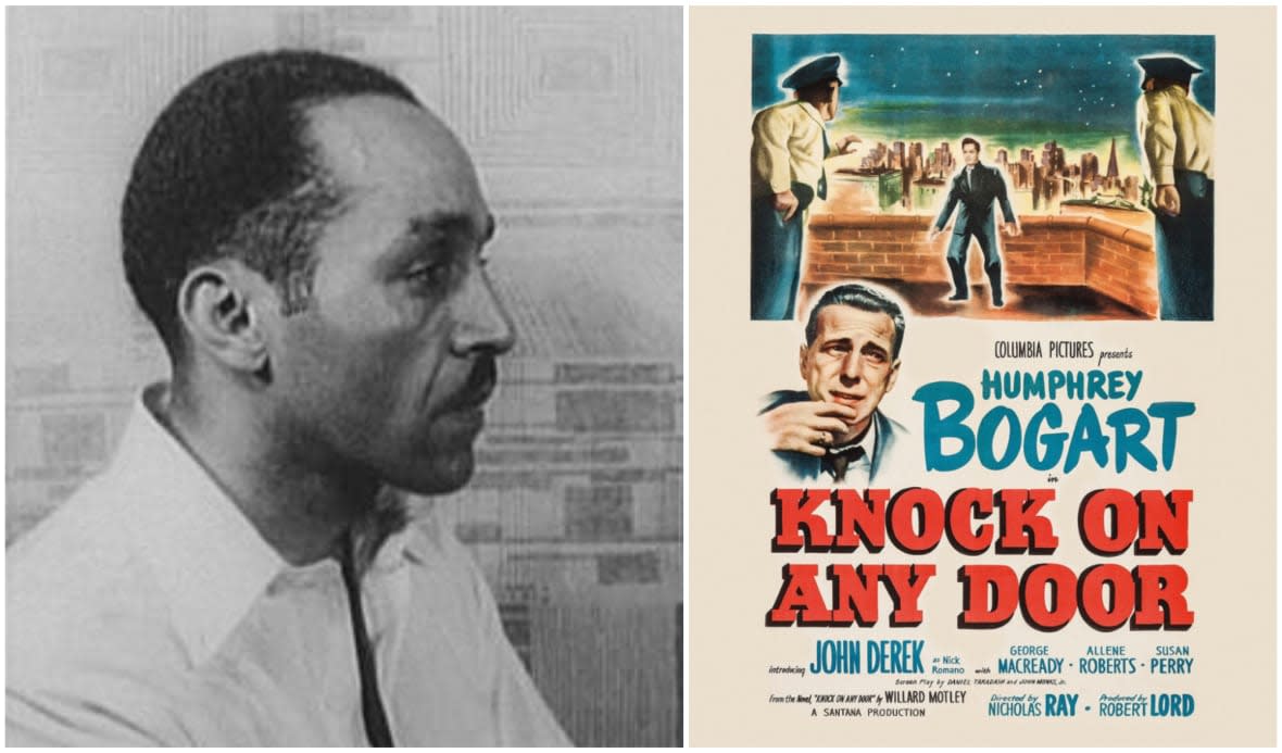 Willard Motley (left), a Black writer born in Chicago in 1909, had his bestselling novel, “Knock on Any Door,” adapted as a 1949 hit movie starring Humphrey Bogart and John Derek. <br>(Photo: Carl Van Vechten Collection/Wikimedia)