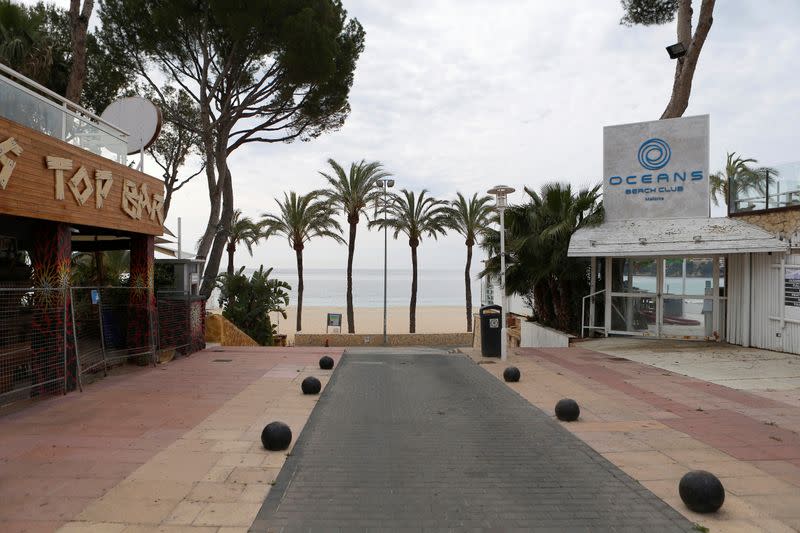 General view of the Punta Ballena touristic area in Magaluf during the coronavirus disease (COVID-19) outbreak in Mallorca