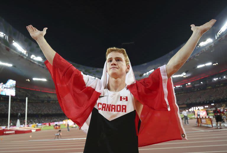 Shawn Barber, en su momento de gloria: cuando ganó la medalla dorada en el Mundial de Pekín, en 2015