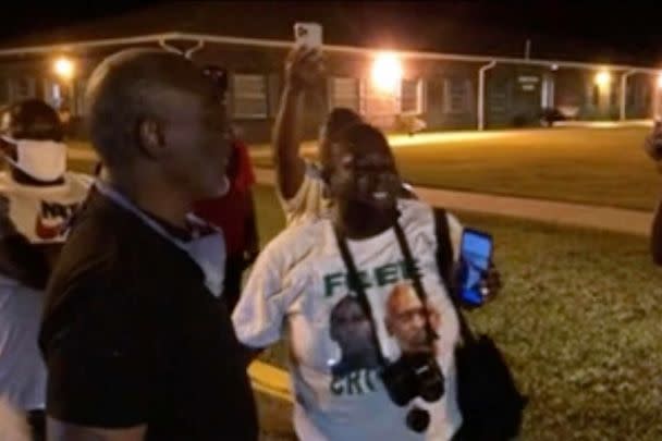 PHOTO: Video footage shows Crosley Green being embraced by tearful loved ones upon his release from a Florida prison in 2020. (Crowell & Moring law firm)