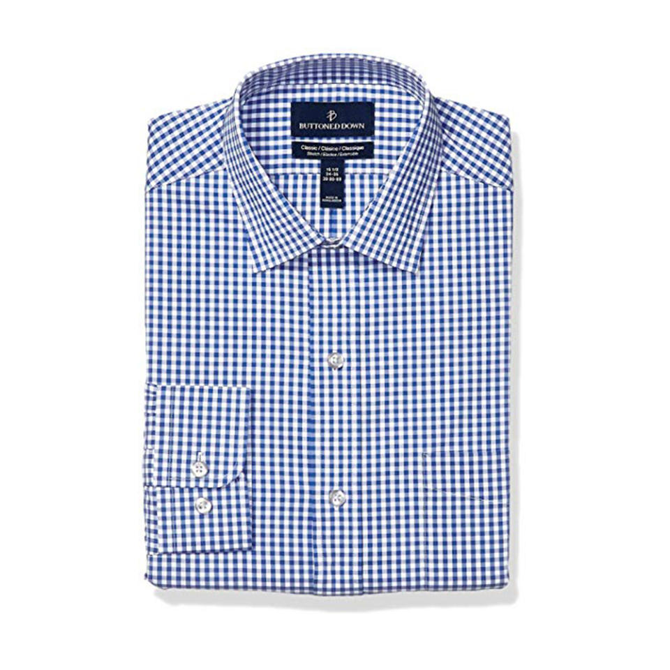 Buttoned Down Classic Fit Performance Tech Stretch Dress Shirt, Supima Cotton Easy Care. (Photo: Amazon)