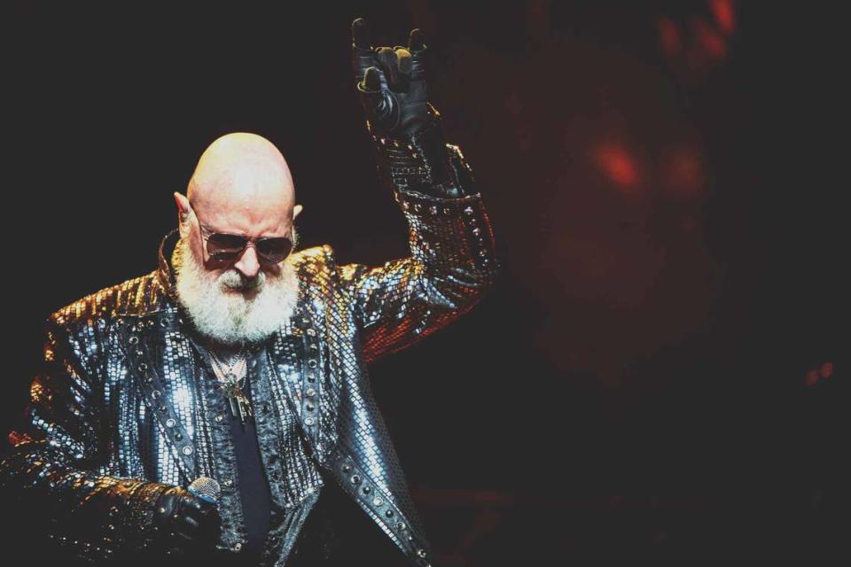 Judas Priest performs at PNC Music Pavilion in Charlotte on Tuesday night.