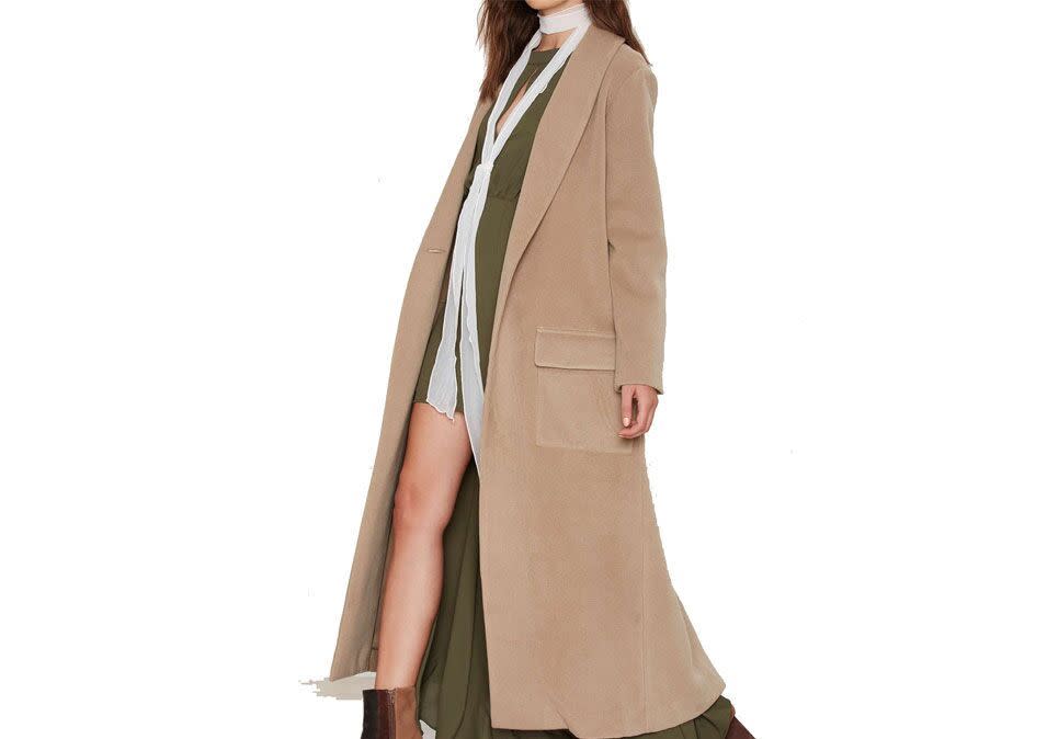 BB Dakota Melton Duster Coat, $158, nastygal.com