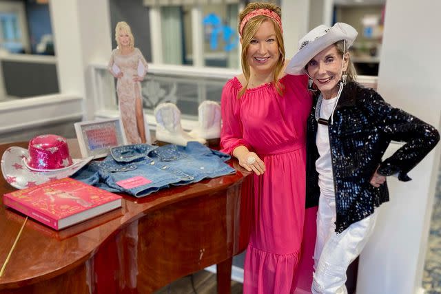 <p>Courtesy Waltonwood Senior Living</p> Lindsay Charlefour and Toni Alexander at Waltonwood Main's Dolly Parton celebration