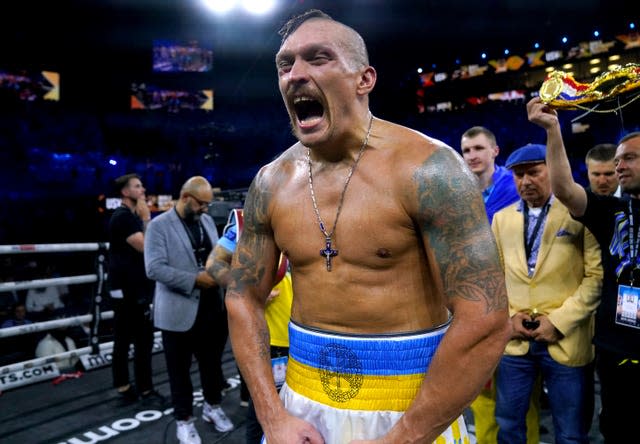 Oleksandr Usyk is the WBA, IBF and WBO heavyweight champion (Nick Potts/PA)