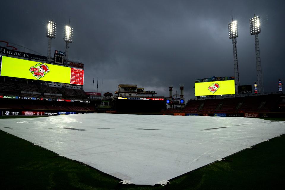 The Reds got an unexpected day off Thursday when the final game of the  four-game series with Milwaukee was washed out. The Brewers won the final two games of the series after the Reds, now 6-6,  won the first.