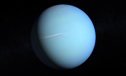 A rendering of the gas planet Uranus