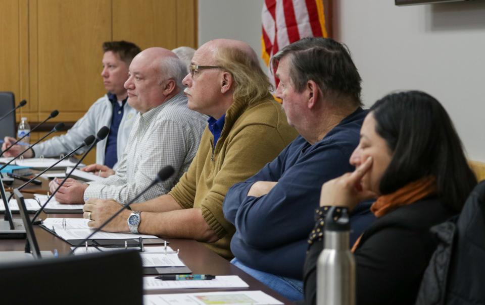 The Tippecanoe County Board of Zoning Appeal listens to their constituents regarding the community's opinion on transient guest housing, at the Tippecanoe County Board of Zoning Appeal meeting, on Wednesday, Jan. 24, 2024, in Lafayette, Ind.