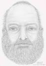 A police artist's sketch shows a man who was found dead near Dease Lake