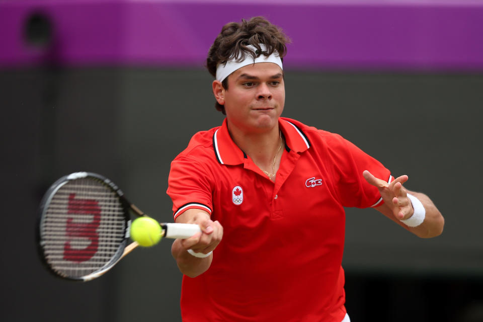 Raonic had a titanic Olympic match against Jo-Wilfried Tsonga of France right here at Wimbledon in 2012, at the London Games. (Photo by Clive Brunskill/Getty Images)