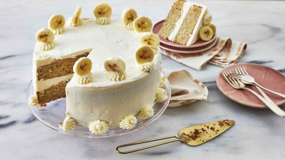 Bananas Foster Cake with Rum Buttercream