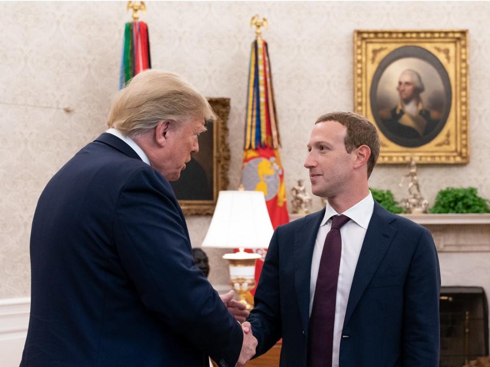 President Donald Trump and Facebook CEO Mark Zuckerberg