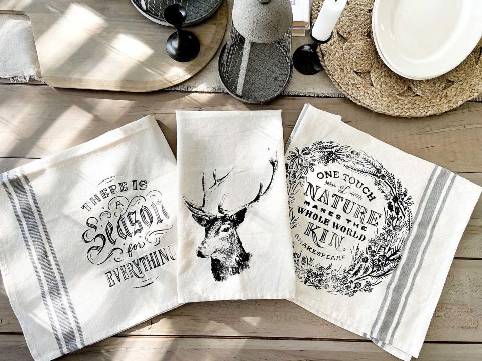 DIY Stenciled Tea Towels