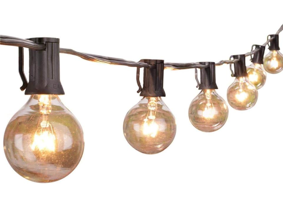 Set the mood for your patio events with this string of waterproof globe lights. (Source: Amazon)