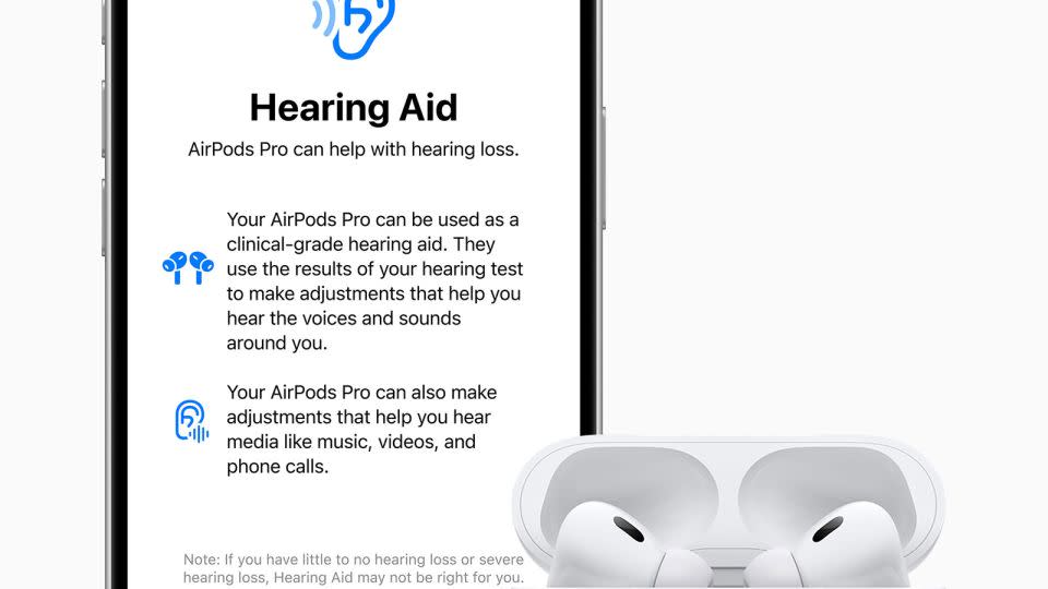 The hearing test feature screen is seen on an iPhone. - Courtesy Apple