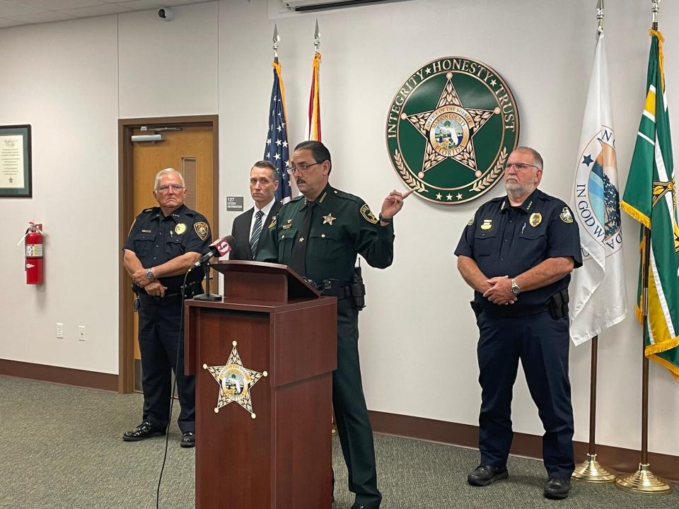 Sheriff Billy Woods announces the results of a sex sting operation called April Fools.