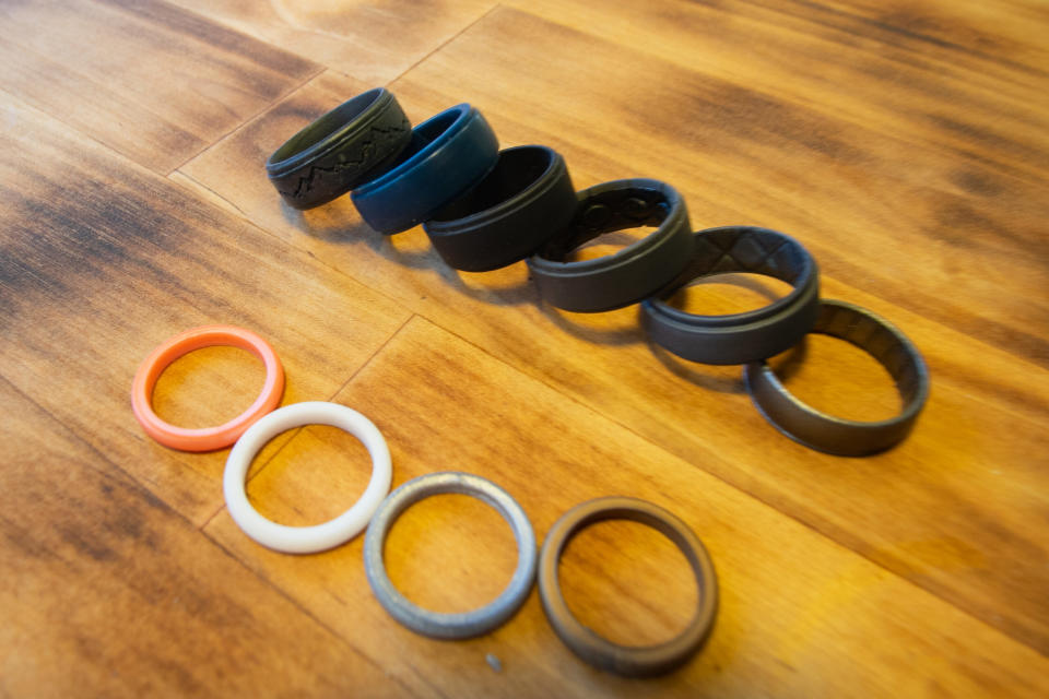 Selection of Silicone Rings on a Tabletop