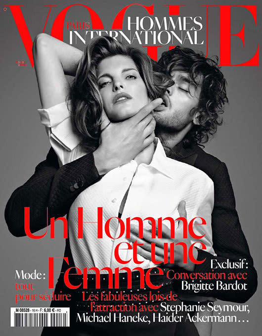 Le Vogue Hommes International français, Terry Richardson propose en couverture une Stephanie Seymour aux prises avec le magnétique Marlon Teixeira. Indignation auprès de nombreuses associations de féministes. 