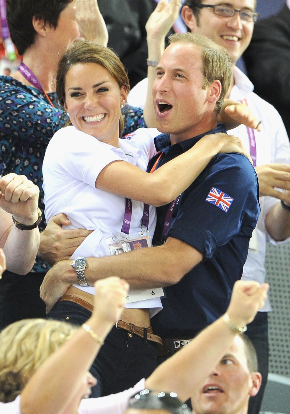 Catherine, Duchess of Cambridge and Prince William, Duke of Cambridge during Day 6 of the London 2012 Olympic Games at Velodrome on August 2, 2012 in London, England. (Photo by Pascal Le Segretain/Getty Images)