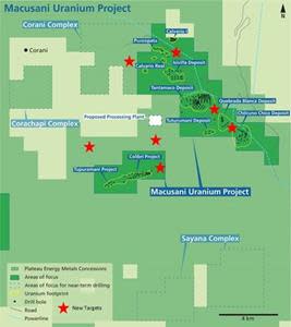 Macusani Project Location Map with new target areas