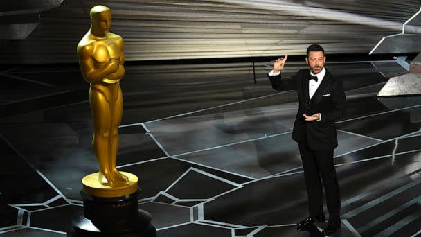 PHOTO: Host Jimmy Kimmel speaks onstage during the 90th Annual Academy Awards in Hollywood, Calif., March 4, 2018. (Kevin Winter/Getty Images, FILE)