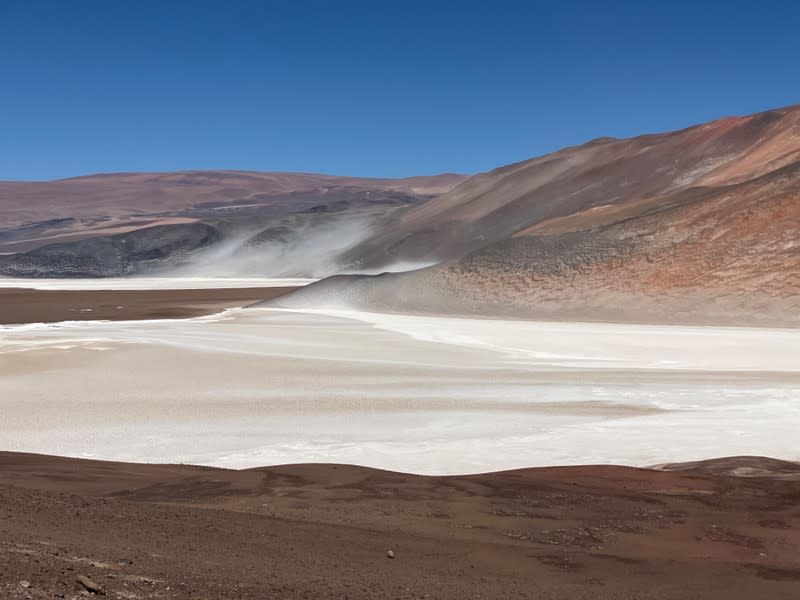 A view of Aguilar Salt Flat in the Atacama Desert