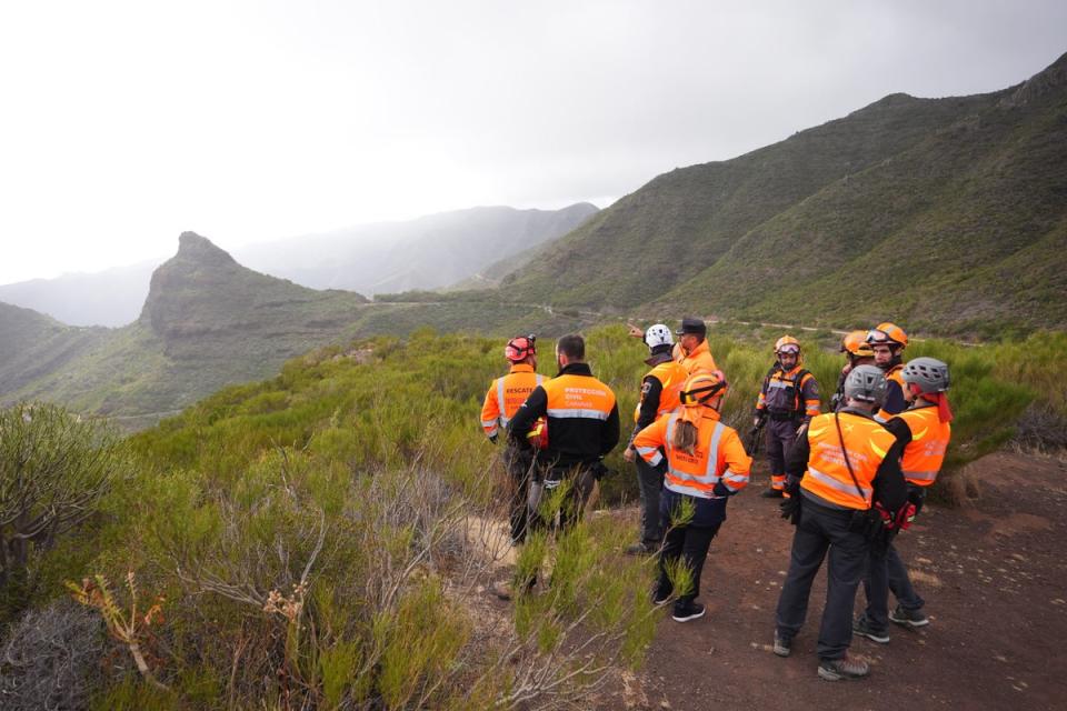 A group of search and rescue workers near to the village of Masca, Tenerife (PA)