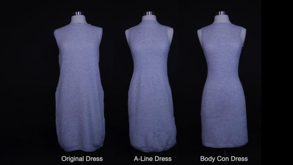 By applying heat, the dress can be altered into different silhouettes. Photo courtesy of MIT.