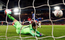 Soccer Football - FA Cup Fifth Round - Chelsea v Manchester United - Stamford Bridge, London, Britain - February 18, 2019 Manchester United's Paul Pogba scores their second goal Action Images via Reuters/John Sibley