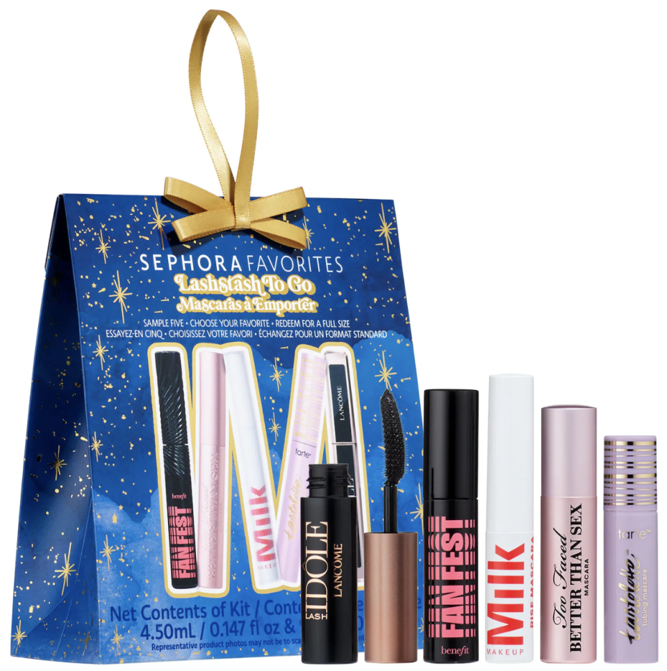 Mini Holiday Lashstash To Go Mascara Set, milk, two faced, benefit (photo via Sephora)