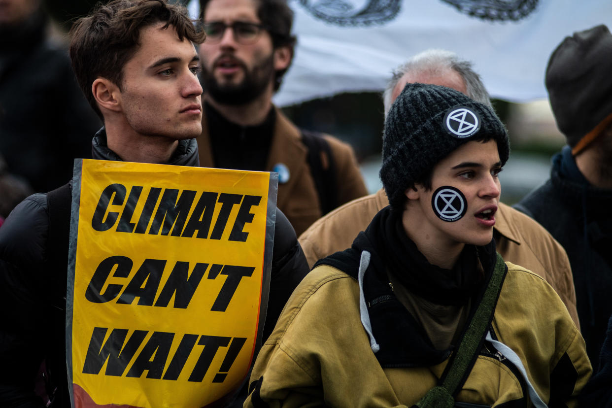 Activists protesting at a U.N. climate change conference