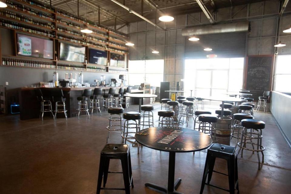 The Hub is the latest entertainment spot in San Luis Obispo, featuring new locations for Krobar Distillery and Central Coast Brewing at the former home of Daylight Home and Patio on Monterey Street. This is the main room for Central Coast Brewing.