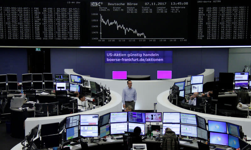 The German share price index, DAX board, is seen at the stock exchange in Frankfurt, Germany, November 7, 2017. REUTERS/Staff/Remote