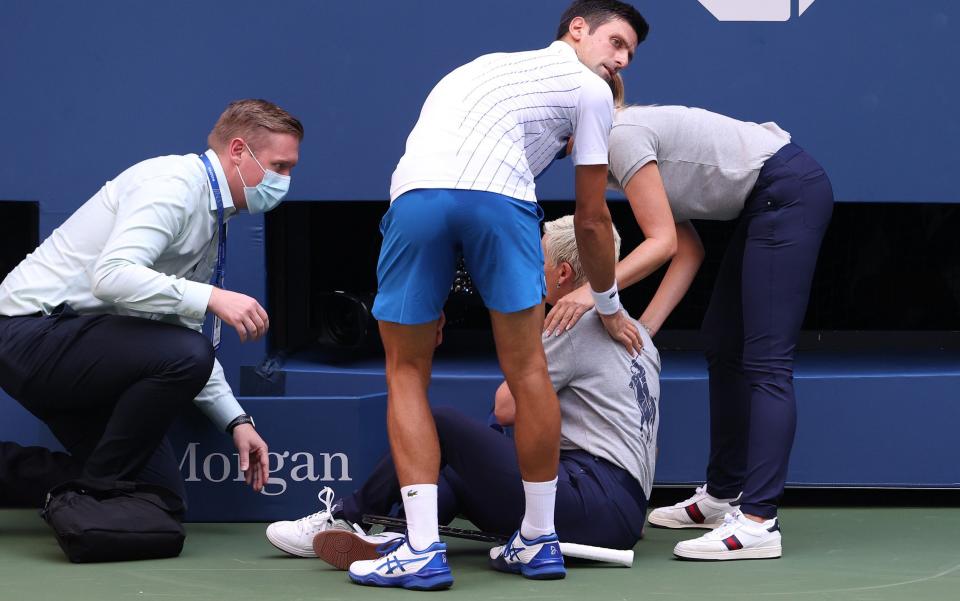 The line judge receives treatment - GETTY IMAGES