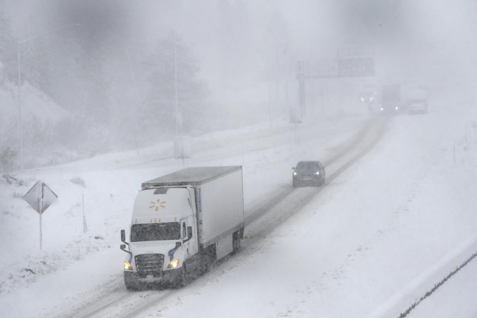 Major routes were blocked across northern California by the blizzard (Copyright 2024 The Associated Press. All rights reserved)