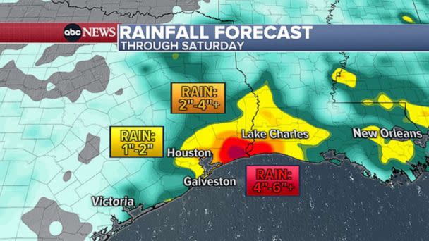 PHOTO: An ABC News weather graphic shows 3 tropical disturbances in the Atlantic that have a chance of development over the next 5 days. (ABC News)