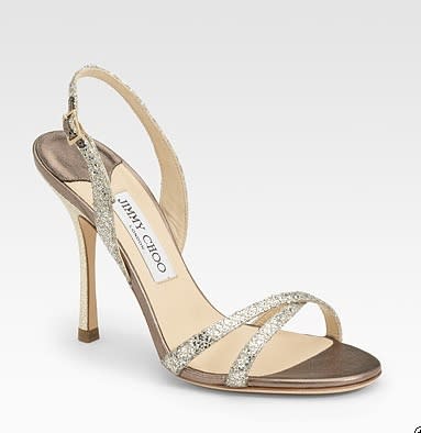 Jimmy Choo metallic shoes, $465, at Saks 5th Ave