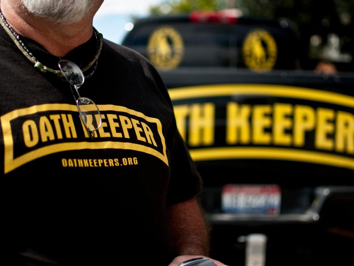 An Oath Keeper from Idaho in Bozeman, Montana.