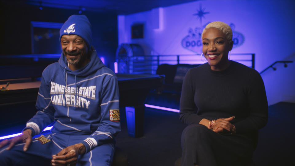 Snoop Dogg and Tiffany Haddish laughing