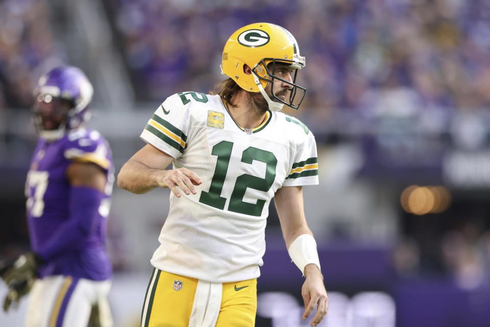 Green Bay Packers quarterback Aaron Rodgers and his team will look to get back on track after last week's loss. (AP Photo/Stacy Bengs)