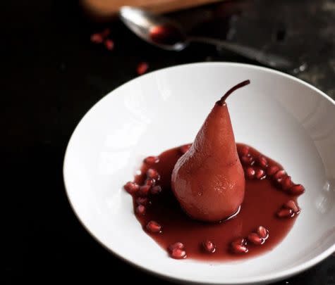 Poached Pears With Pomegranate